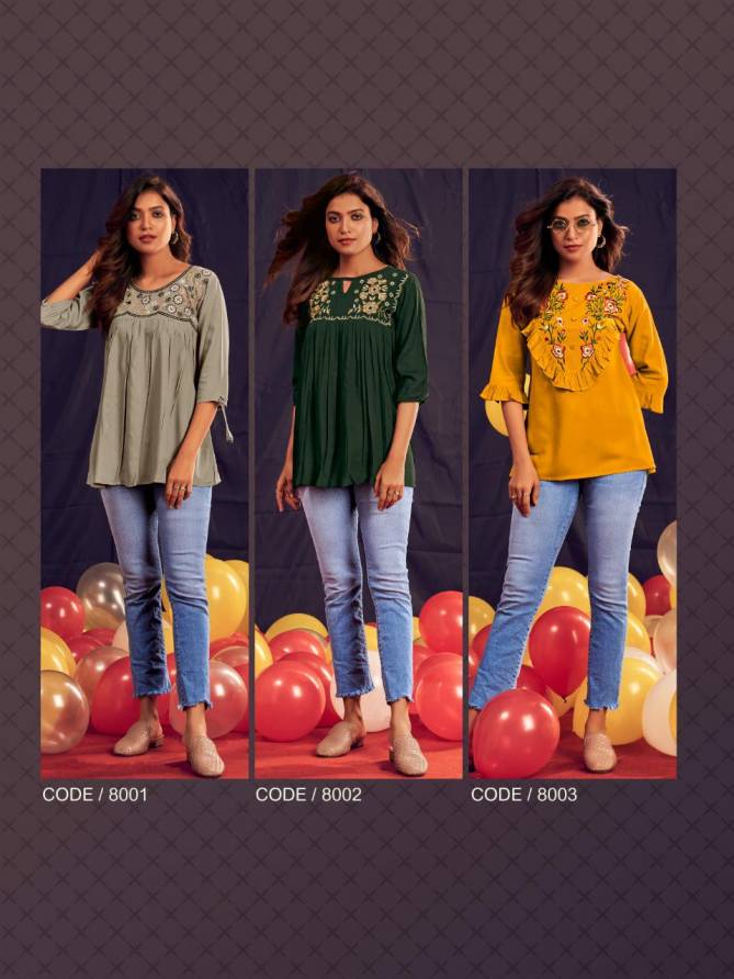 Riya Compass 8 Embroidery Wester Party Wear Ladies Top Collection

